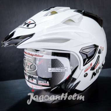 NHK Helm Predator Crypton SOLID WHITE NEW Double Visor XL