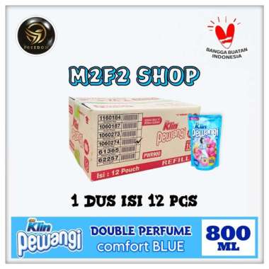 So Klin Cair Pewangi Double Perfume Comfort Blue - 800 ml (Kemasan Karton)