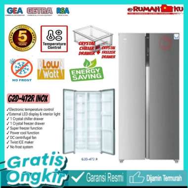 Kulkas Side by Side GEA G2D-472 Hitam 472L