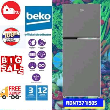 Kulkas BEKO RDNT371I50S Kapasitas 371 Liter 2 Pintu Silver