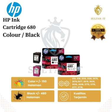 HP Ink Cartridge 680 Colour / Black Ori Black