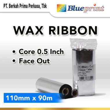 Blueprint Thermal Transfer Ribbon Wax Barcode Label [110 x 90 m] Black SILVER