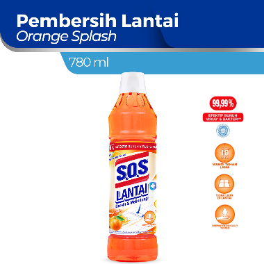 Surabaya - SOS Cairan Pembersih Lantai Orange Splash Botol [780 mL]