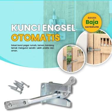 Grendel Slot Kunci Pintu Pagar Taman Otomatis Bahan Baja Electroplated