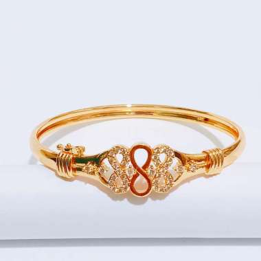 GBD05 Grosir Gelang Bangle Dewasa Gelang Kolong Permata Lapis Emas