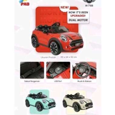 Mobilan Aki Mini Cooper PMB M-7188 Merah Ban Eva