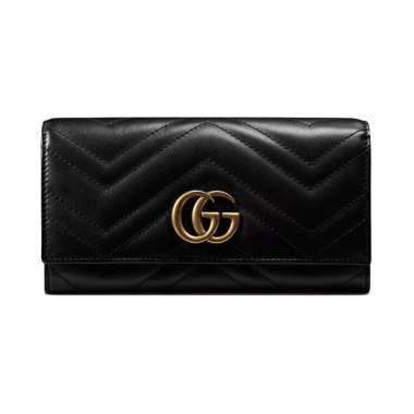Gucci GG Marmont Continental Long Wallet Leather Black