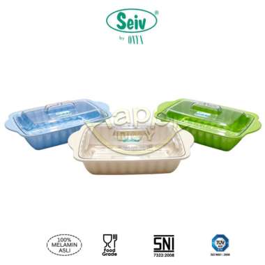 WADAH SAJI | WADAH LAUK | WADAH MAKANAN | CASSEROLE MELAMIN SEGI + TUTUP SEIV 2000ML UNGU