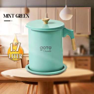 Goto Vocado Oil Pot Tempat Saringan Minyak Wadah Gelas Goreng Jelantah 1.7L MintGreen
