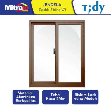 TIDY W1 JDL ALU BROWN DBL SLIDING 1 X 1.2M - JENDELA RUMAH ALUMINIUM -