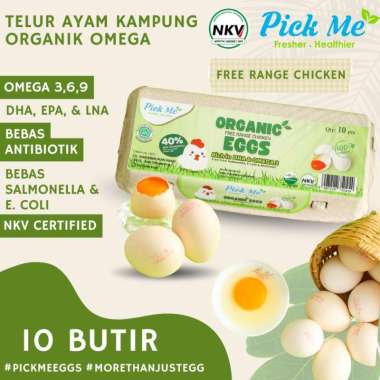 Telur Ayam Kampung Organik Omega Free Range Chicken Pick Me Eggs 10 Butir
