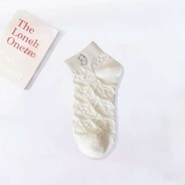 OEM ONE-P576 Kaos Kaki Wanita Semata Kaki Motif Bordir Karakter Korean Style / Kaos Kaki Pendek Lucu