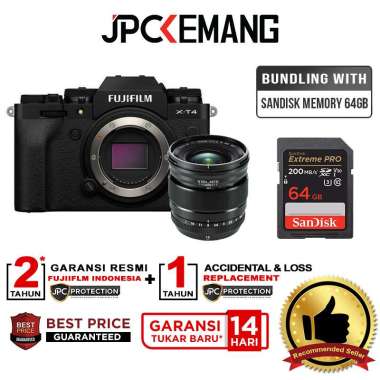 JPC KEMANG Fujifilm XT4 Fuji X-T4+XF 16mm F1.4 R WR GARANSI RESMI BL+Memory64GB