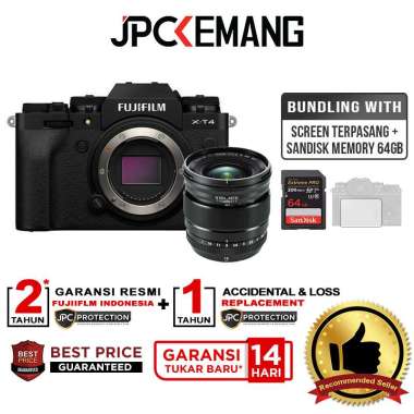 JPC KEMANG Fujifilm XT4 Fuji X-T4+XF 16mm F1.4 R WR GARANSI RESMI BL+Screen+64GB