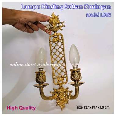 Lampu Dinding Kuningan Sultan LD03 Dekorasi lampu Ukir cabang 2 mewah antik Lampu Ruangan Klasik ant