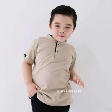 LilyandClark Kaos Koko Anak Laki Laki Kerah Shanghai KS02 Mocca L MOCCA