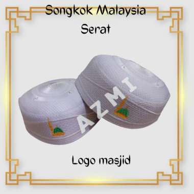 Peci Haji Songkok Malaysia Kopyah Motif Masjid Nabawi Bordir 8 Putih