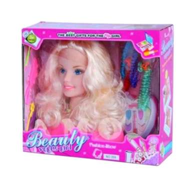 mainan fashion Styling head barbie/ manequin kepala boneka barbie (OEM) pink