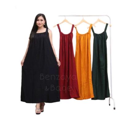 Daster Longdres Busui Jumbo Hamil Yukensi Wanita Kekinian Tanpa Lengan Polos Ld polos kuning 135