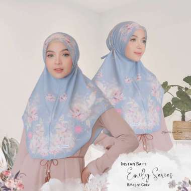 Hijabwanitacantik - Instan Baiti Emily | Hijab Instan | Jilbab Instan Grey