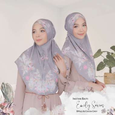 Hijabwanitacantik - Instan Baiti Emily | Hijab Instan | Jilbab Instan Cocoa Grey
