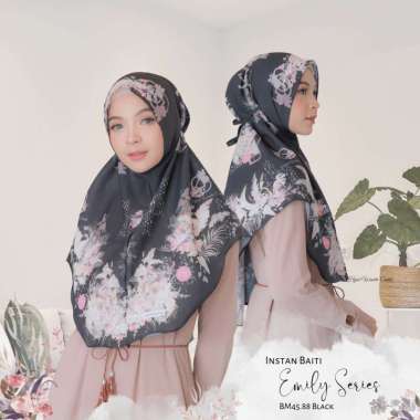 Hijabwanitacantik - Instan Baiti Emily | Hijab Instan | Jilbab Instan Black