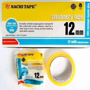 [ PACK ] Selotip Isolasi Bening - Nachi Tape 12 mm MURAH