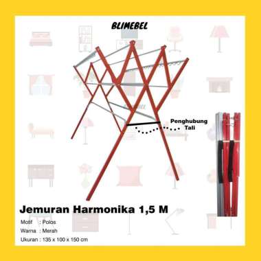 Blimebel Tipe Harmonika Rak Jemuran [1.5 m/ 135 x 100 x 150 cm] Merah