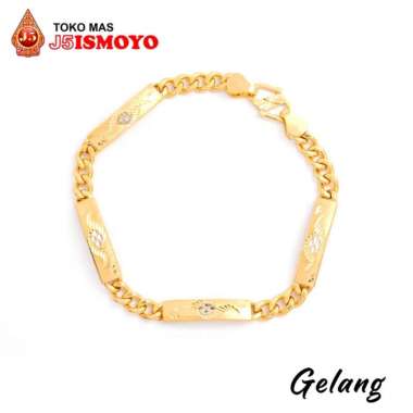 Gelang Emas Rantai Plat 4 J5 Ismoyo Berat 5.100 gr