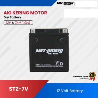 Aki Motor SMT Power 12V 7AH STZ 7V Baterai Motor Aki Kering Accu Motor stz7v 7ah 12v original