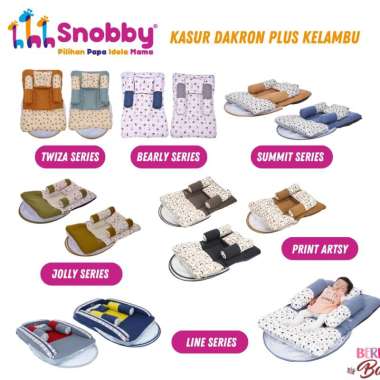Snobby Kasur Dakron Kelambu Bantal Guling Set Perlengkapan Tidur Bayi Berry Baby Artsy Brown