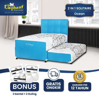 Elephant Springbed 2 In 1 Latex Spring Solitaire Komplit Set 100x200 Ocean