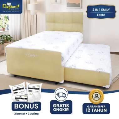 Elephant Springbed 2 In 1 Emily Latex Spring 100x200 Latte