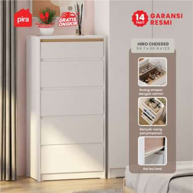PIRA METROPOLIS OX - HIRO CH4 Lemari Laci 4 Susun HIRO CHDS560 WHITE - PRO OAK