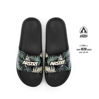 Aerostreet 39-44 Alvaro Hitam Hijau - Sandal Selop Pria Wanita BAAAA 39