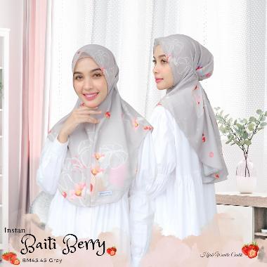 Hijabwanitacantik - Instan Baiti Berry - BM45.45 Grey | Hijab Instan
