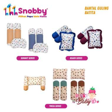 Snobby Bantal Guling Set 1 Bantal 2 Guling Perlengkapan Tidur Bayi Berry Baby Summit Grey