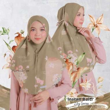 Hijabwanitacantik - Instan Baiti Lily BM45.35 Olive | Hijab Instan