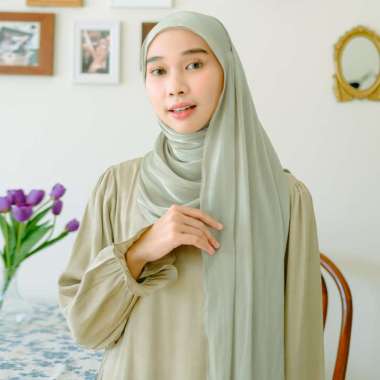 Lozy Hijab - Yora Silk Shawl (Pashmina Shimmer Silk) Sage