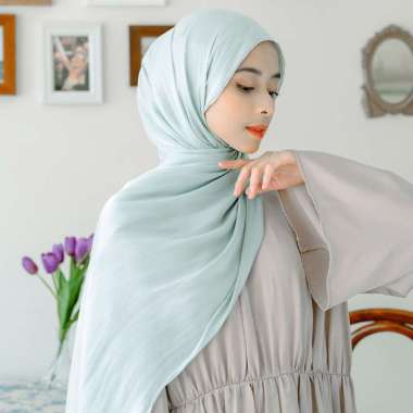 Lozy Hijab - Yora Silk Shawl (Pashmina Shimmer Silk) Baby Blue