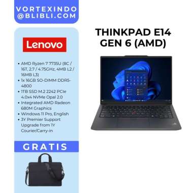 Lenovo ThinkPad E14 Gen 6 (AMD) Ryzen 7 7735U 16GB 1TB SSD W11 Pro