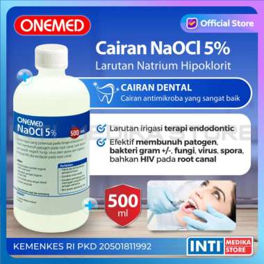 ONEMED - Cairan Dental NaOCl 2.5% 5% 500ml | Larutan Natrium Hipoklorit 2.5%