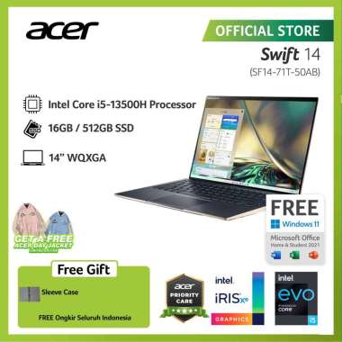 ACER LAPTOP SWIFT 14 SF14-71T-50AB 14"QHD INTEL EVO I5-13500H RAM 16GB STORAGE 512GB SSD GRAPHICS IN