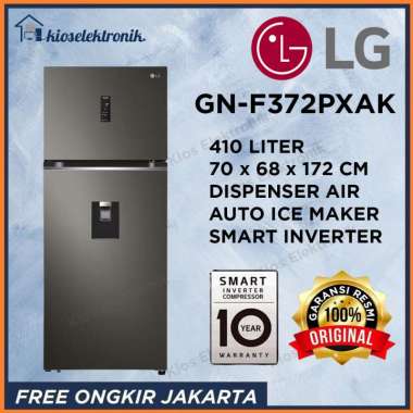 LG GN-F372PXAK Kulkas 2 Pintu Dispenser - Auto Ice Maker - GNF372PXAK