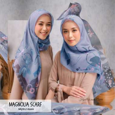 Hijabwanitacantik - Magnolia ICY Voal | Hijab Printing Segi Empat Scarf - MG10.2 Azure