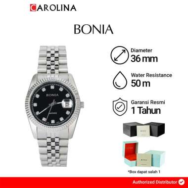 Jam Tangan Pria BONIA B10550-1337 Silver Black Stainless Steel Strap