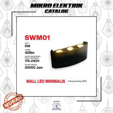 Surya Wall LED Minimalis SWM01 6 Watt WW / Lampu Dinding LED