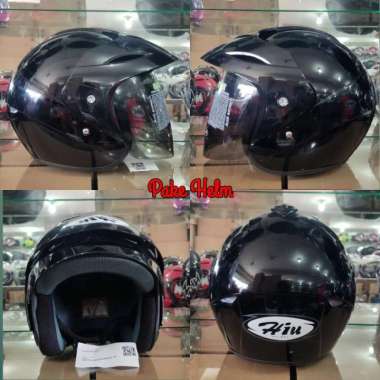 HELM HIU NICO HITAM GLOSS Semua Ukuran BLACK