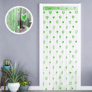 Tirai Benang Motif Love Tirai Pintu Dan Jendela gorden banyak pilihan Warna BAGUS & Mewah LOVE NEW-H