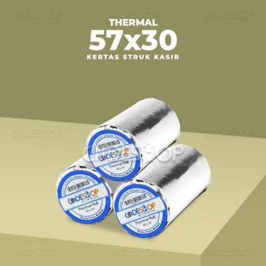 Kertas Thermal 57 x 30 - 57x30 mm - 57x30mm putih